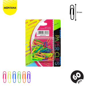 MONTANA Paper Clip Penjepit Klip Kertas 26mm 6 Warna Best Quality Colorful PVC Coated TPC-01F/Retail