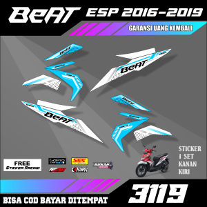 Striping stiker lis decal Beat Esp fi 2016 2017 2018 2019 Design Terbaru semi fullbody m3119
