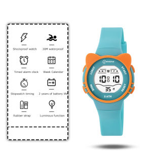 C16 Girls And Boys Cute Meow Star Watches Kids Childrens Junior High School Waterproof Alarm Clock Electronic Watch