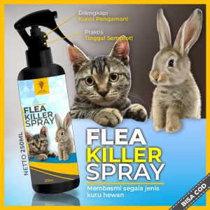 Clever Solutions - FLEA KILLER REMOVER (Obat Anti Kutu Kucing Kelinci Anabul Pembasmi Kutu Kucing Aman Ampuh Anti Flea Pembasmi Kutu Kucing Obat Scabies Kucing Pakan Kucing Makanan Kucing Penggemuk Kucing Pelebat Bulu Kucing)