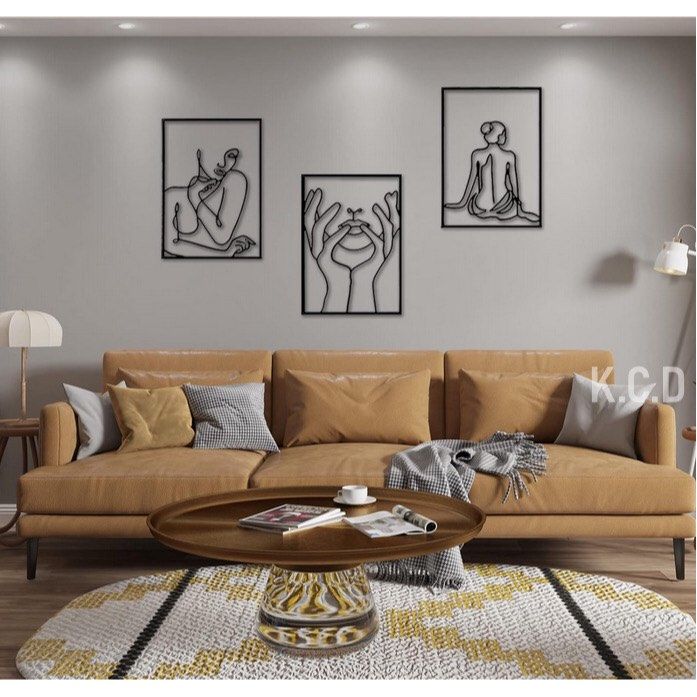 Metal Line Wall Art Decor Single Line Wall Art Abstract Woman Wall Art ...