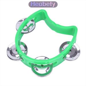 Heabety Cầm tay Tambourine kim loại chuông nhựa Bộ gõ cho KTV bên Kid trò chơi đồ chơi