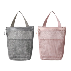 Ventilated Travel Wash Bag Sturdy Mesh Farbic Materials Large Storage Space Foldable Toiletries Organizers Daily Use