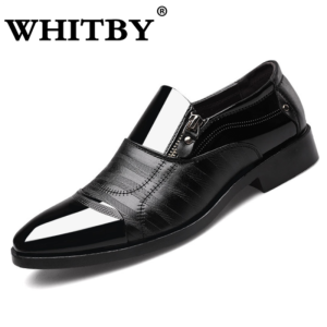 Brand WHITBY （COD 3 Days Delivery）Casual Shoes For Men Big Size 38-47 Genuine Leather Business Shoes Slip on Black Driving Shoes Fashion Loafers For Men Shoes