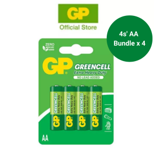 (4 card bundle) GP Carbon Zinc Greencell 4 AA Battery