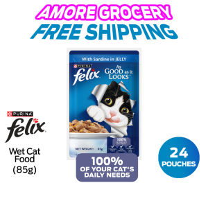 Felix Purina 85gx24pkts =2040g sardine 31 july 2026 expiry sardine in jelly for adult cat. Purina Felix Wet Cat Food.