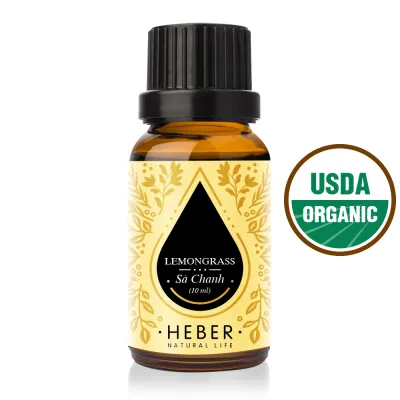 Tinh Dầu Sả Chanh Lemongrass Essential Oil Heber Natural Life 100% Thiên Nhiên Nguyên Chất Cao Cấp Nhập Khẩu Xông Thơm Phòng
