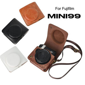 【NEW F】Mini 99 Camera PU Leather Protective Cover Camera Case Trave Bag for Fujifilm Instax Mini99 with Shoulder Strap