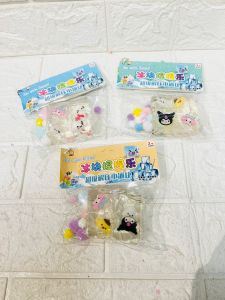 Sanrio 4PCS Creative Ice Cube Soft Elastic Decompression Ice Cube Pinch For Kids Toy Transparent