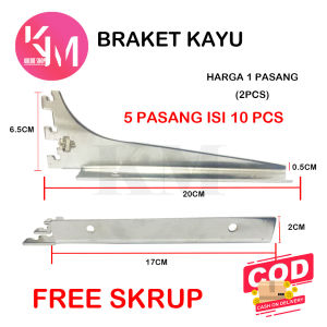 Braket Kayu atau Triplek 20 Cm isi 5 set (10 pcs)