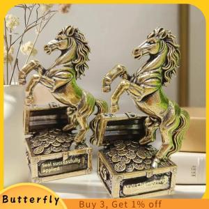 Butterfly 1Pcs Zodiac Horse Statue Ornament Gifts Brass Horse Feng Shui Horse Figurine Miniatures Crafts Office Home Decor Accessory