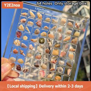 【Local shipping】 Acrylic Từ Seashell Hiển Thị Hộp Seashell Rõ Ràng Sao Biển Đính Tổ Chức 36 64 100 Lưới Mini Seashell Lưu Trữ Hộp