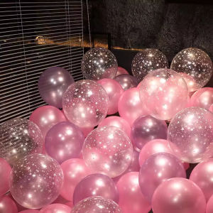Metallic Balloons and Confetti Balloons Set 50 Pcs Latex Transparent star-patterned balloons for Birthday Graduation Anniversary Party Decorations