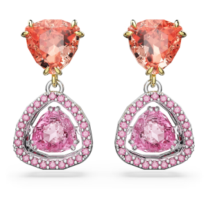 🖤Swarovski🖤Millenia series triangle cut multi-color gemstone earrings EH-FHS8659100 classic design style couple earrings 925 sterling silver womens fashion earrings special gift for boyfriend or girlfriend