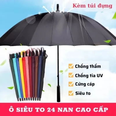 Ô Siêu To 24 Nan Cao Cấp Sang Trọng | Dù Chống Gió Chống Thấm Tán Rộng 130cm Che 2-3 Người