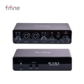 Fifine Ampli3 Type-C Audio Interface 2 Channel USB Treble Sound Card Mixer Desktop Live Sound Card for Computer Music Production. 