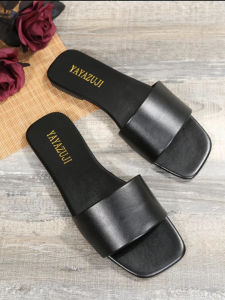 WomenS Square-Toed Flat Sandals New Summer Casual Beach Slippers