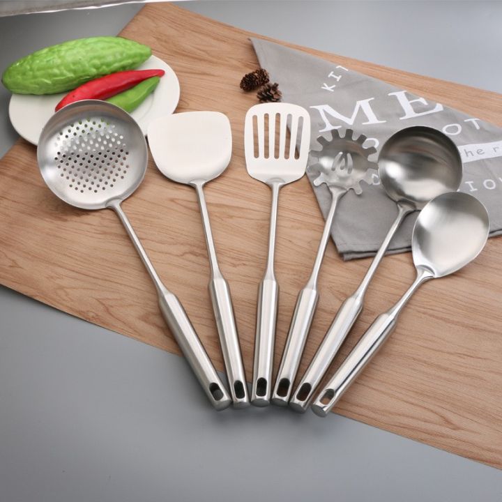 Bộ Dụng Cụ Nhà Bếp 6 Món Inox đặc 304 Cao Cấp - Vá, Muỗng, Xẻng, Múc ...