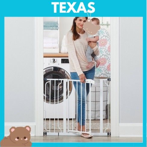 𝕋𝔼𝕏𝔸𝕊👶Safety Gate for Doorways and Stairways with Auto-Close/Hold-Open ...