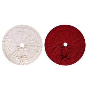 Knitted Christmas Tree Skirt User Friendly Reusable Strong Component Easy Setups For Holiday Decors