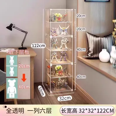 OLIK Case Boxes Transparent Toy Dustproof Storage Organizer Stackable Doll Storage Cabinet，trend Fashion figurine display cabinet close protection and appreciation，Handmade dust-proof toy viewing box up close viewing of your favorite toys