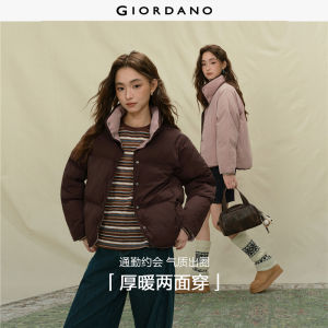 Giordano Women Reversible stand collar puffer jacket Free Shipping 18375514