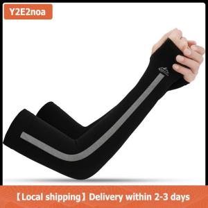 【Local shipping】 New Anti-UV Ice Silk Arm Sleeves Sunscreen Fingerless Gloves Bicycle Arm Sleevs