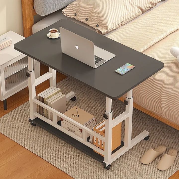 Movable Bedside Table Height Adjustable Universal Wheel Sofa/Bed Side