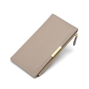 Ultra Slim Wallet PU Leather Blocking Credit Card Holder Bifold Clutch Coin Zipper Travel Long Purse for Women Girls