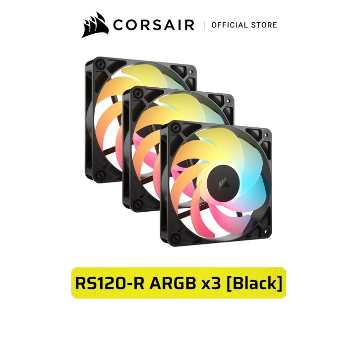 CORSAIR RS120-R ARGB TRIPLE PACK BLACK - WHITE | Lazada.co.th