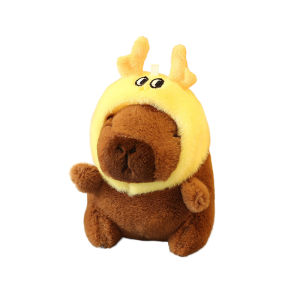 hananre Capybara Plush Doll Cartoon Keychain Pendant Soft Stuffed Doll Backpack Pendant Car Bag Key Ring Decor Kid Gift Keychain