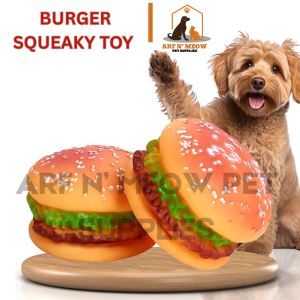 Burger Squeaky Toys Accessories Easy Clean Pet Dog Dogs Toy Mental Stimulation Boredom Relief