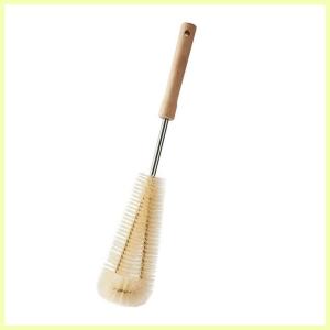 Bottle Cup Brush L-shaped Hanging design Wood Stainless Steel + Nylon 40x7cm Multifunctional for glass ceramic plastic vacuum flask Cleaning Tools