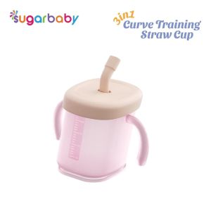 SUGAR BABY 3IN1 CURVE TRAINING STRAW CUP / GELAS MPASI BAYI