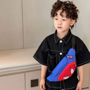 A4QUT ไนลอนทำจากไนลอน กระเป๋าคาดหน้าอกสไปเดอร์แมน อุปกรณ์ต่อพ่วงภาพยนตร์ พิมพ์ออกมาแล้ว กระเป๋าคาดเอวลายการ์ตูน สร้างสรรค์และสร้างสรรค์ จุได้มาก กระเป๋าอะนิเมะสะพายข้าง เด็กผู้ชายเด็กผู้ชาย