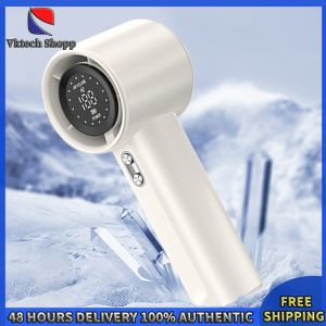 Vktech Handheld Turbo Fan LED Display Portable Turbo Fan USB Rechargeable Electric Cooling Fan Mini Personal Fan for Outdoor Travel