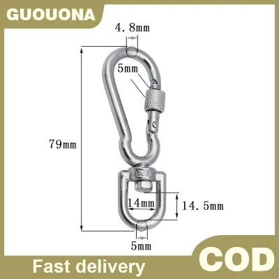 GUOUQNA Stainless Steel Swivel Snap Hooks Locking Dog Leash Buckle Quick Release Buckle Carabiner Clips For Dog Walking Camping