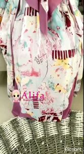 gamis syari anak satu set sama jilbab kirany syari kids berlable alifa