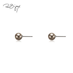 5MM 6MM 8MM 10MM 12MM Brown Pearl Earrings Embellished with Crystal Brown Pearls  Rhodium Plated Lead Free & Nickel Free Titanium Post