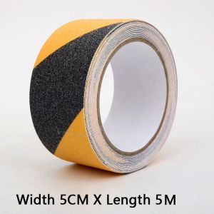 5M Yellow and Black Non Slip Tape Safe Walk Outdoor Abrasive Adhesive For Stairs Safety Tread Step Indoor Caution Warning Tape