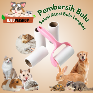 DJEVPETSHOP Roller Pembersih Bulu Anjing Kucing Hewan Alat Pembersih Bulu Baju Kasur Sofa Karpet 2In1