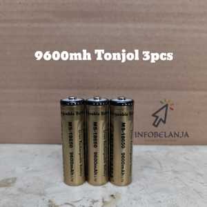 Paket Baterai Cas MS-18650 Ultra Power 9600mAh ( Tonjol ) Isi 1PCS 3PCS 5PCS Battery Original