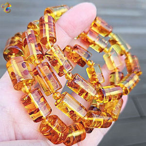 Collection Grade Flower Amber Barrel Bracelet