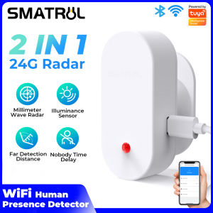 SMATRUL 24G WIFI Tuya Human Presence Detector Luminance Distance Detection Smart PIR Motion Human Body Sensor Radar Detector Motion Sensors Home Security Alarm System