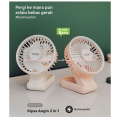 Memoo Mini Portable Fan Travel Pink White Kipas Angin Mini Model Lipat Model Simple Memo Foldable Handle. 