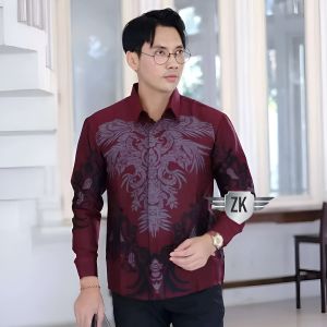 Kemeja Batik Pria Dewasa Motif Mulia Biru Premium 2025