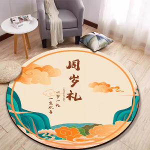 [Ready Stock]宝宝周岁抓周用品红色毯子圆形地毯抓阄套装红布垫子布置道具中式