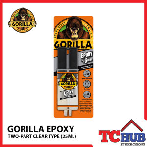 Gorilla Epoxy 25ml - Incredibly Strong & Durable/Dries Clear/5 min set time with reposition/Gap Filling/Water Resistant/Household & Automotive repairs (25ML)