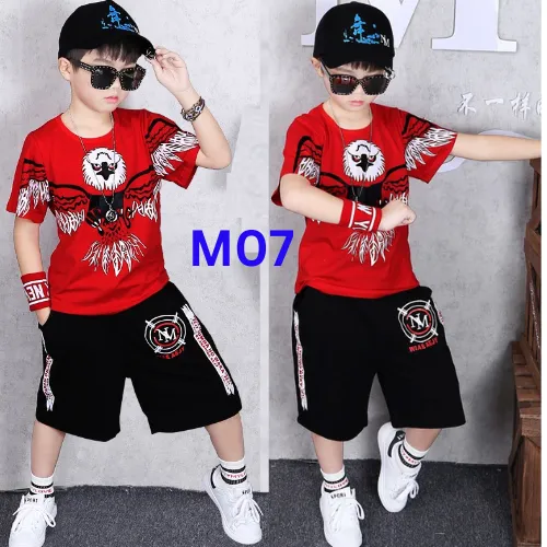 Bộ đồ năng động chất cotton co giãn cho bé trai