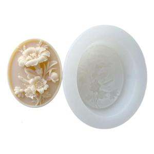 แม่พิมพ์ซิลิโคนแกะสลักรูปวงรีรูปดอกไม้ง่ายต่อการแม่พิมพ์ทำขนมอบอีพ็อกซี่เรซินสบู่ทำมือช็อคโกแลต